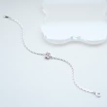 ピンク クローバー ブレスレット シルバー925