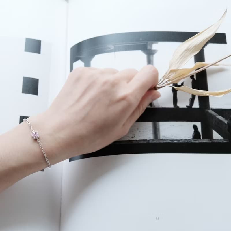 ピンク クローバー ブレスレット シルバー925