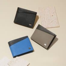 【男生禮物/24H出貨】真皮皮夾 8卡中翻子夾 壓釦零錢-0103-10903