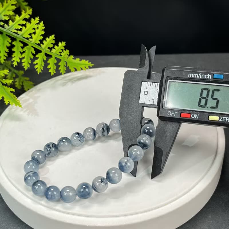 高品質藍兔毛水晶手串8.5mm巴西料聚寶盆髪絲水晶手錬女直覺洞察