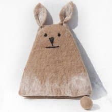 手機袋 手機袋 羊毛氈收納袋 零錢包 悠遊卡套羊毛氈錢包-刺繡兔