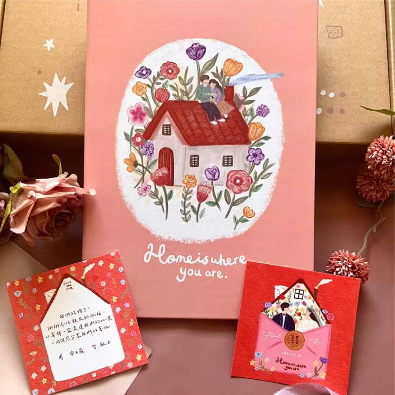 【免運套組】插畫結婚書約組 30份喜餅小卡 可愛插畫 結婚登記