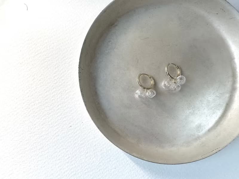 玻璃果子圈耳環