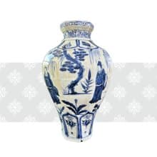 元 青花人物紋八角瓶