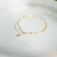 小圓鑽手鍊  14K 包金 注金 雙層手鍊 可水洗 不退色 簡約風