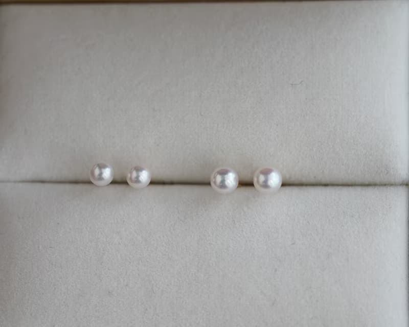 日本直送 超稀有 小米珠 3mm 3.5mm Akoya珍珠耳環 耳釘 耳針 18k