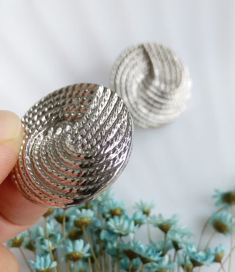 Vintage Jewelry 西洋古董飾品 銀色調 簡約 旋轉 針式耳環