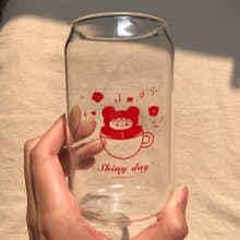 【薑餅熊系列】玻璃杯 麥片杯/ 汽水瓶杯