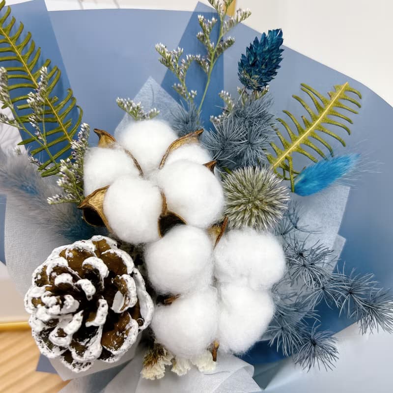 沈睡森林 棉花花束 永生花 告白 畢業 情人節 生日 乾燥花