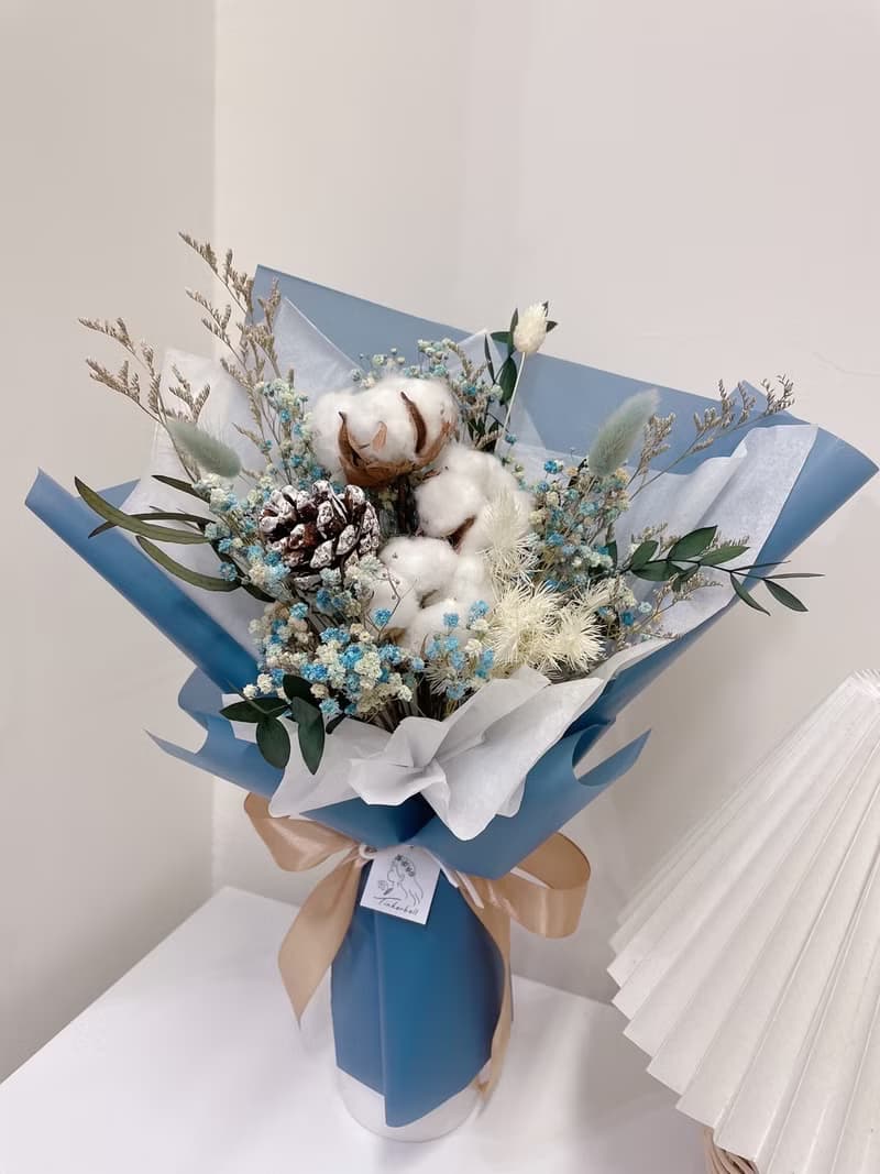 沈睡森林 棉花花束 永生花 告白 畢業 情人節 生日 乾燥花