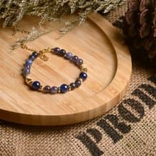 【神山晶礦】藍晶丹泉堇青珍珠手鍊/藍晶/丹泉/堇青