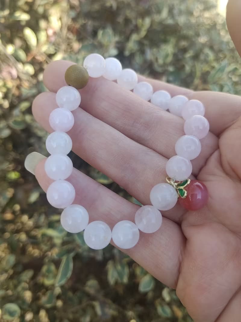 粉水晶手串招桃花運桃子蜜桃手鏈表白禮物女孩禮物高端禮物