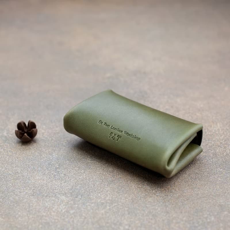 真皮雙蓋零錢包   雙層收納卡片 抹茶綠  禮物
