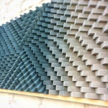 Large Wood Wall Art - Gradient Navy Blue Gray - Modern 3D - Sound Diffuser