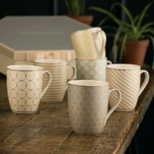 愛爾蘭Belleek Living 幾何粉彩馬克杯6入組 六角禮盒 入厝禮