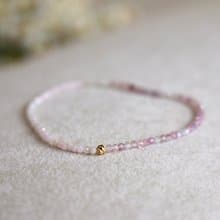 十月誕生石 蛋白石 粉碧璽 彈性繩 - 一半一半 -