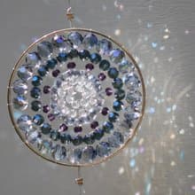 光のプレゼント　グレーの曼荼羅サンキャッチャー お引っ越し祝いに