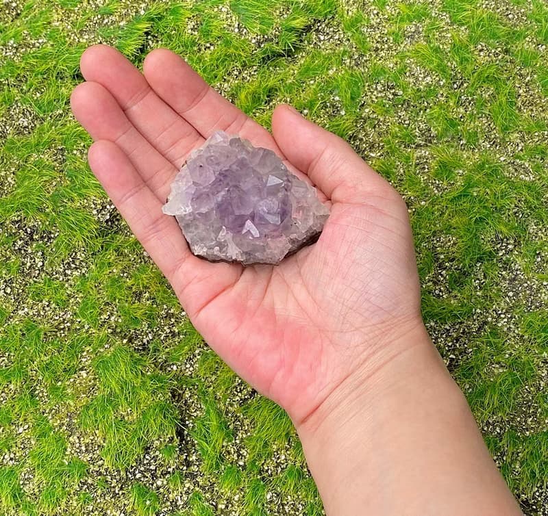 招財開運-天然原皮原礦幾何夢幻紫晶簇 紫水晶 消磁淨化 快速出貨