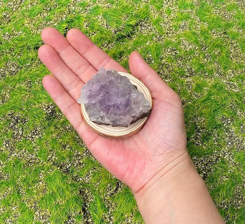招財開運-天然原皮原礦幾何夢幻紫晶簇 紫水晶 消磁淨化 快速出貨