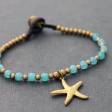 玉髓石串珠手鍊海星可愛動物魅力手鍊