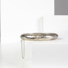 Vintage 925 Silver Floral Etched Sterling Silver Bangle Bracelet