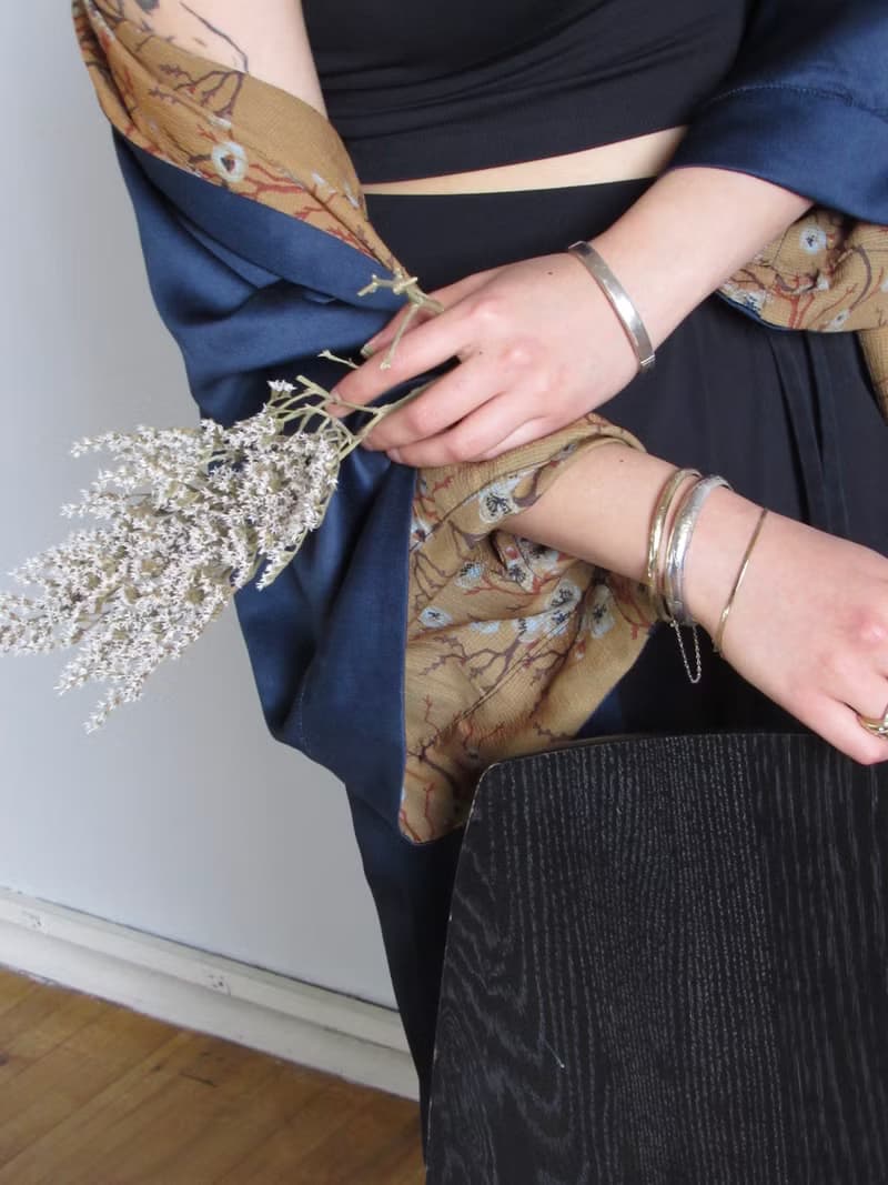 Vintage 925 Silver Floral Etched Sterling Silver Bangle Bracelet