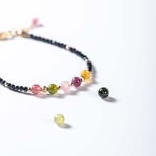 碧璽糖果色黑尖晶石手鍊 | 彩色天然水晶手鍊禮物