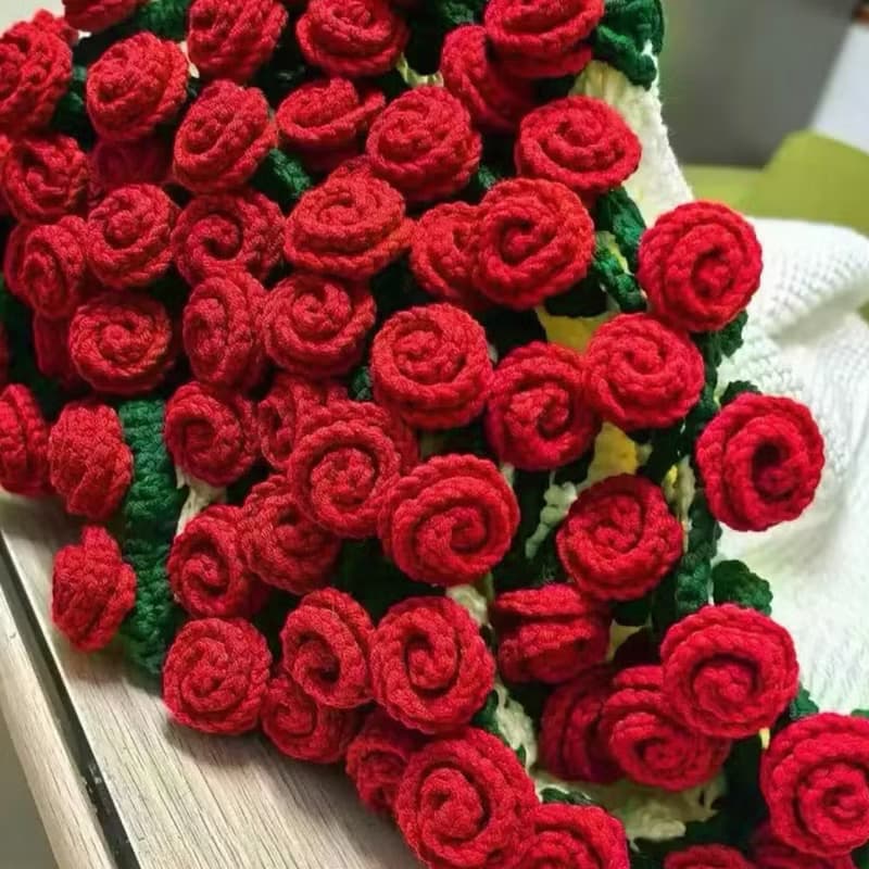 花朵毛毯花束毯子手工毯編織diy材料包鉤織玫瑰毛線禮物