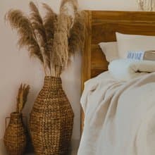 Beige linen sheet set / Flat+fitted sheet+2 pillowcases / Beige bedding