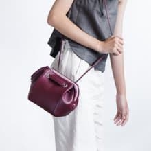 CUDDLE BAG - CUTE MINIMAL LEATHER WOMEN CROSSBODY BAG / HANDBAG- PURPLE