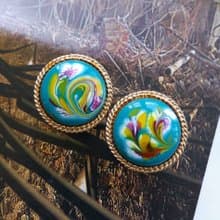 Vintage Jewelry 西洋古董飾品 FLORENZA  藝術風格 夾式耳環
