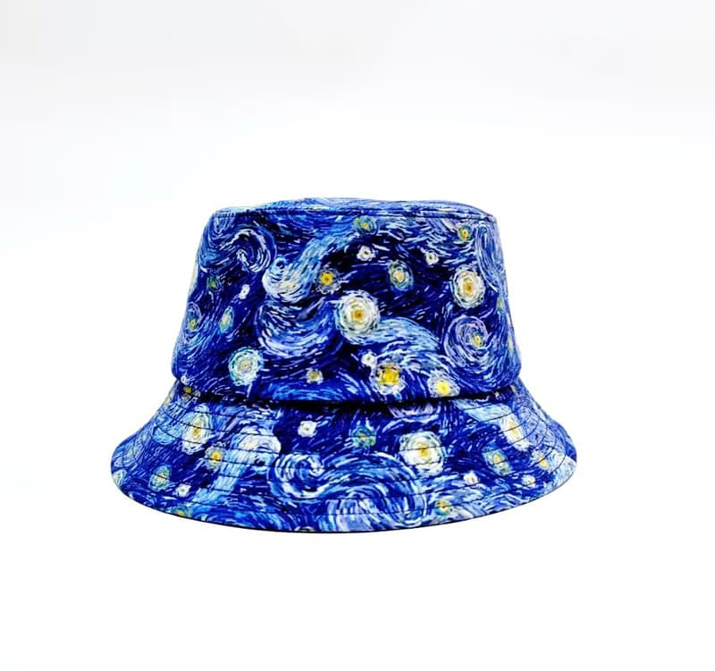 【HiGh MaLi】經典漁夫帽-梵谷/星夜#防曬#藝術#油畫#禮物
