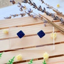 日本魔鴕鳥革 方形 皮革耳環