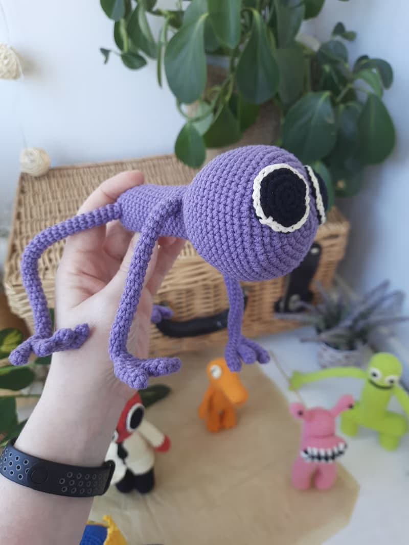 Rainbow friend toys gift. Stuffed doll for kids. Purple rainbow friends Roblox