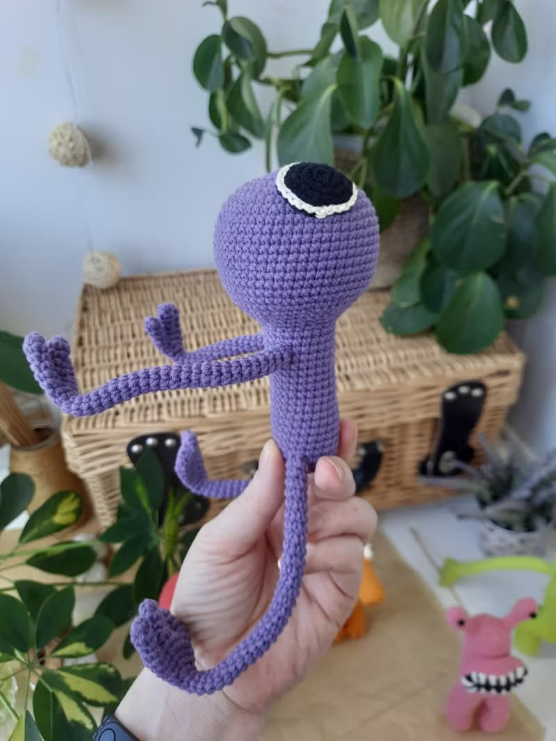 Rainbow friend toys gift. Stuffed doll for kids. Purple rainbow friends Roblox