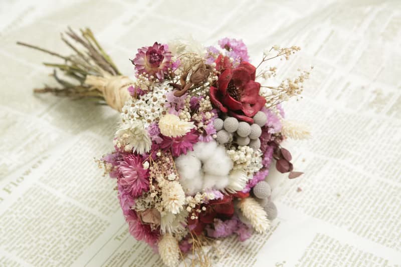 【瑾 花居】手作 奼紫嫣紅乾燥花捧花 花束  婚紗 拍照 造型