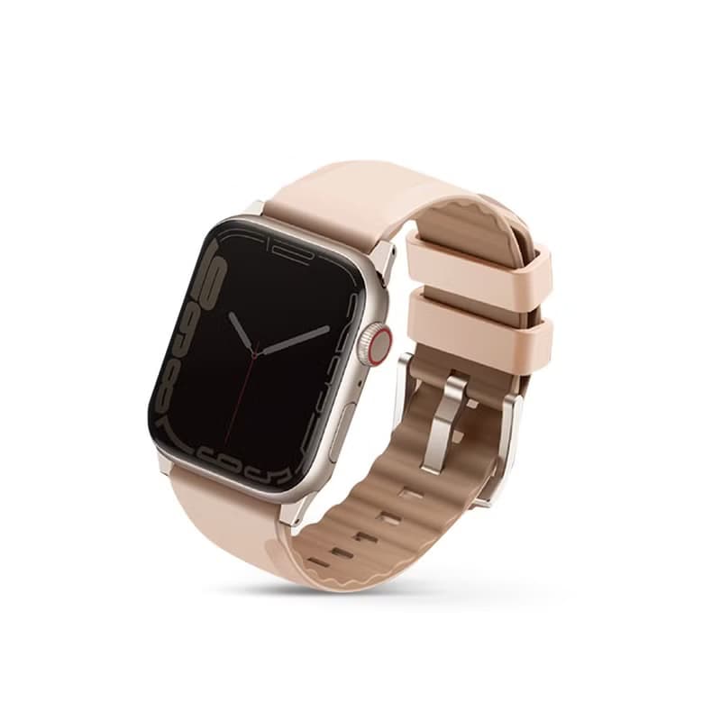 Apple Watch 38/40/41mm Linus 防水矽膠雙色錶帶-粉