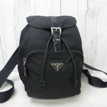 絕版古董品 Prada黑色銀標尼龍雙肩包 後背包 背囊 中古包 二手包