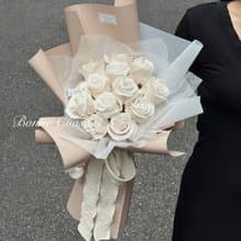 韓系玫瑰花束-白玫瑰、小資花束、香氛玫瑰、告白花束、浪漫花束