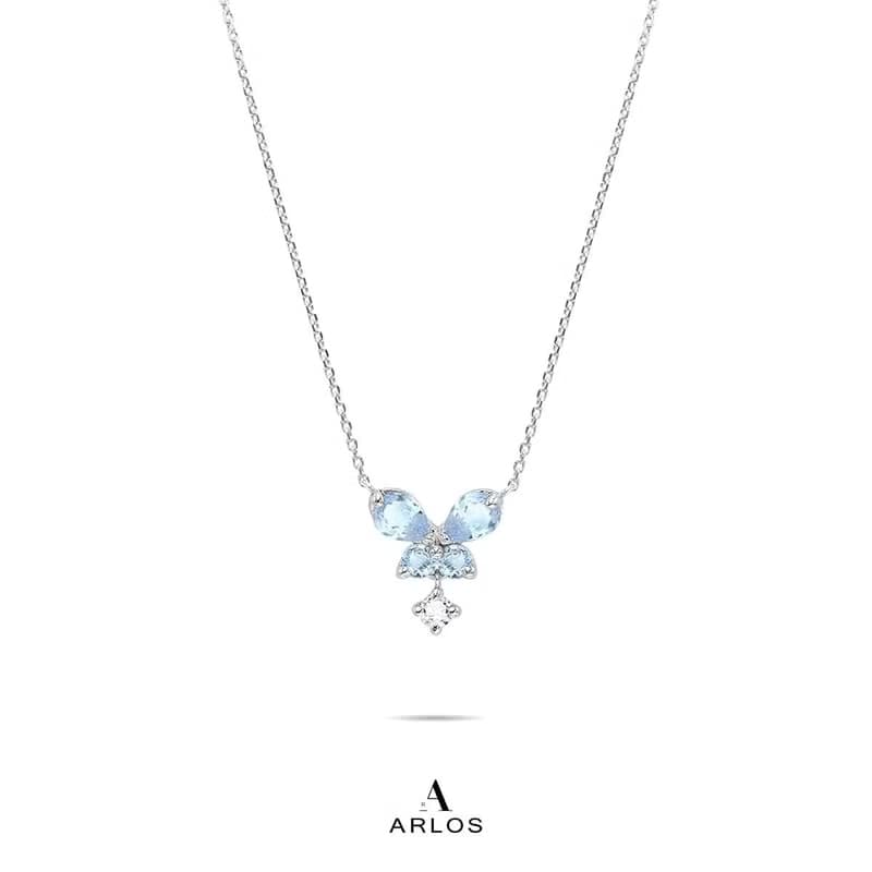 L'amour 氣質蝴蝶項鏈 (白金色)