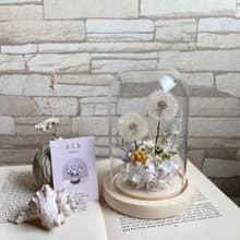 【靜謐飛舞】蒲公英夜燈鐘罩花-畢業禮物 情人節 乾燥花 yufloris