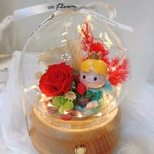 永生花藍芽音響 藍芽喇叭燈 小王子玫瑰 情人節 生日禮物 玻璃罩