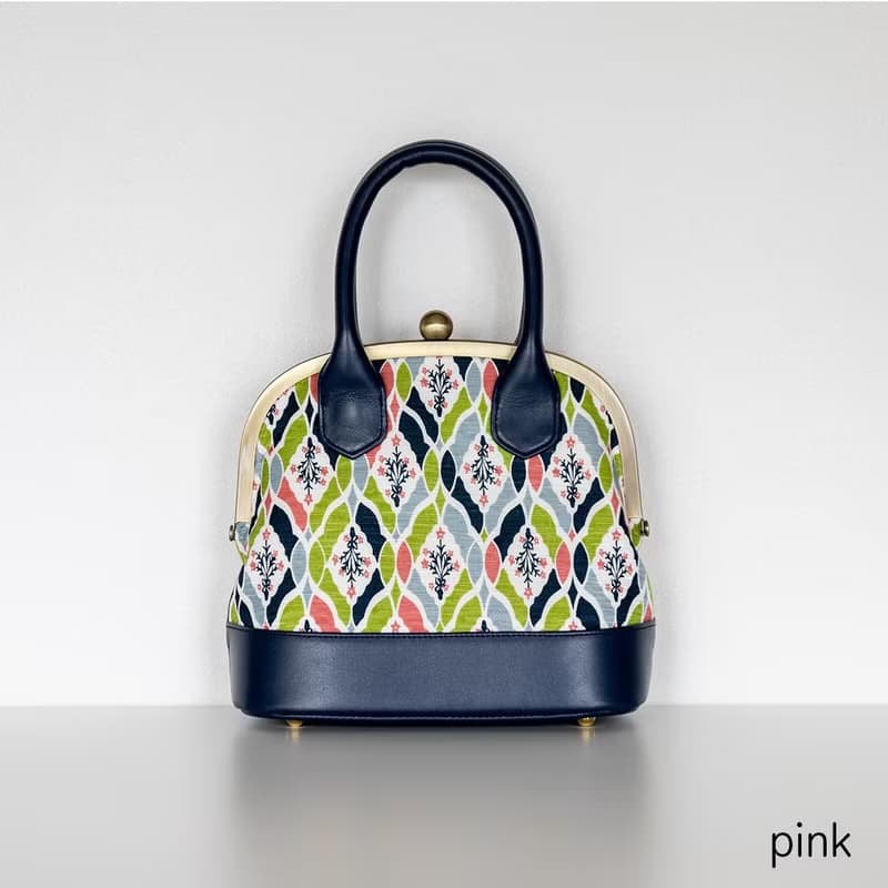 手捺染 絲綢 2way 口金包 手提包 星之花束 【日本製】