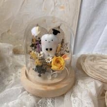 木頭底座 牙仙子小花盅