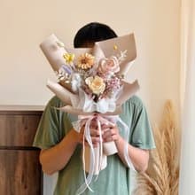 溫柔裸粉 太陽花 乾燥花束 畢業花束