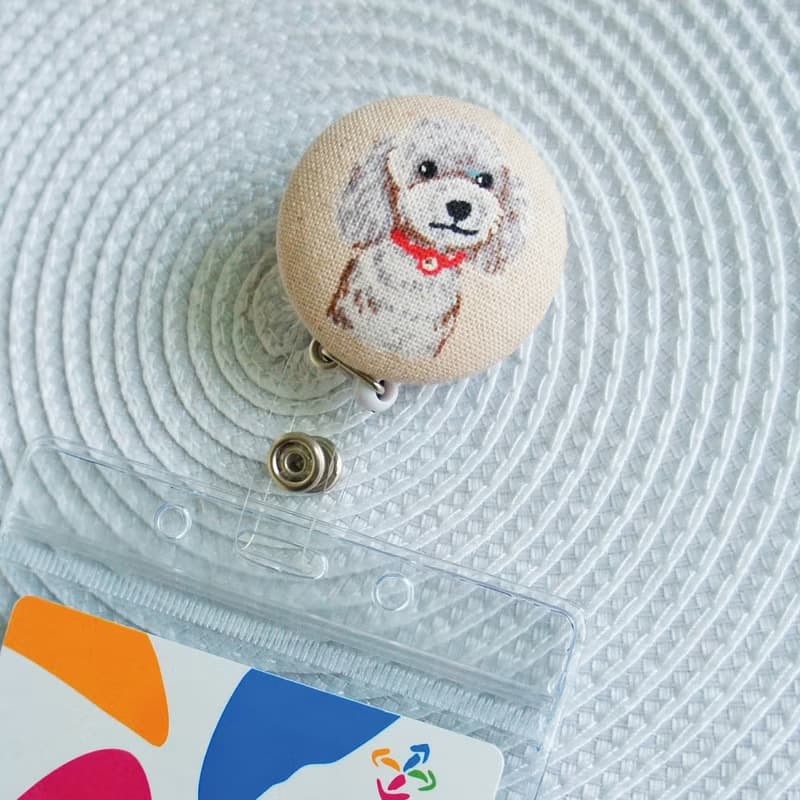Lovely【日本布】貴賓犬伸縮扣環 +卡套、悠遊卡、證件套