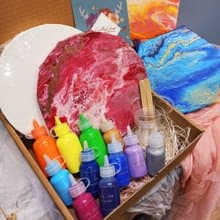Diy材料包 流體畫體驗包 畢業禮物 情人節禮物  婚禮小物 動手