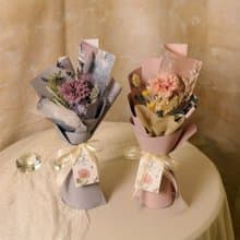 【優雅油畫風】母親節 小永生康乃馨花束永生花 乾燥花 / 共2款