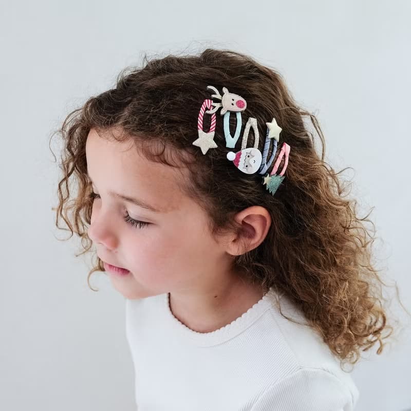 英國Mimi & Lula_AW25_Xmas聖誕老公公與麋鹿滴答夾5入