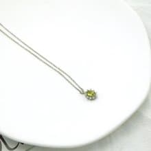 綠橄欖石925純銀水晶項鍊 - 八月誕生石 - 精緻簡約水晶 禮物